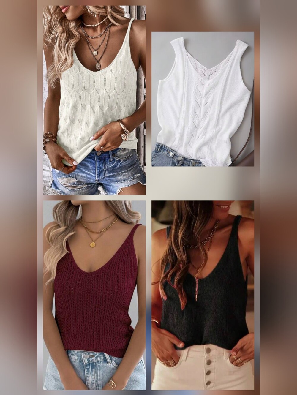Set of 4 New Knit Tank Tops